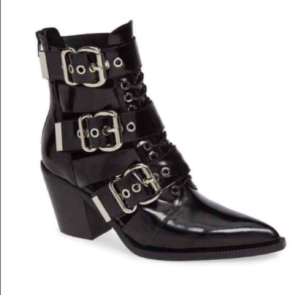 🎉HP Jeffrey Campbell Caceres Leather Buckle Boot - Picture 2 of 8